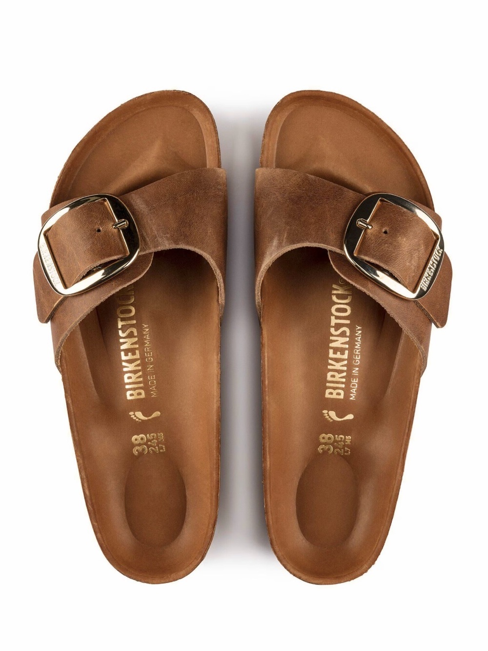 Birkenstock Brown Suede Madrid Single-BIG Buckle Sandal, Size EU38/US7.5